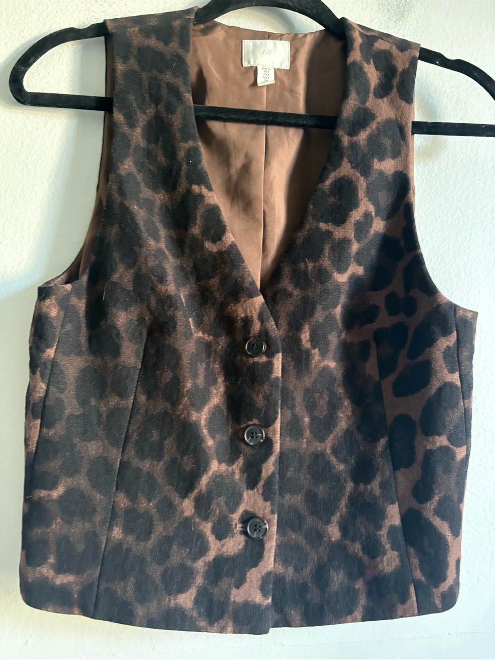 H&M Sz 4 Leopard Classic Button Front Vest - Picture 6 of 8